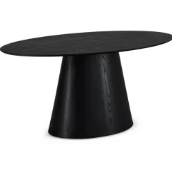 Eettafel Ovaal 160cm - Zwart Eikenhout - 4-6 Personen - Tango