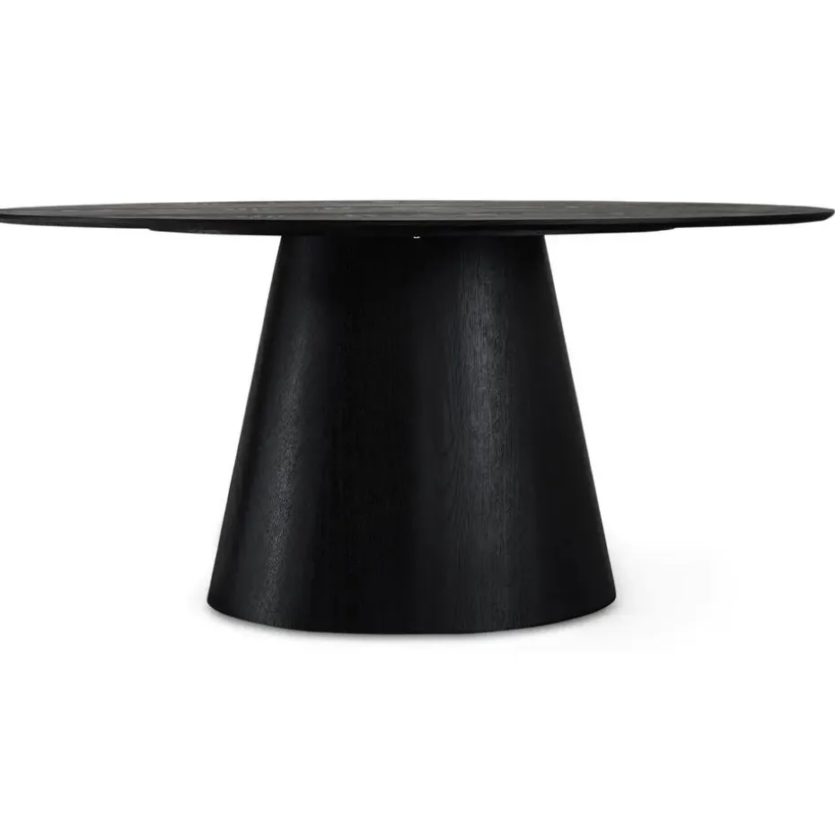 Eettafel Ovaal 160cm - Zwart Eikenhout - 4-6 Personen - Tango