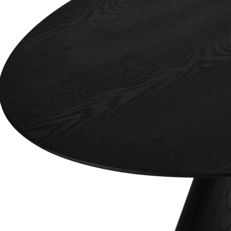Eettafel Ovaal 160cm - Zwart Eikenhout - 4-6 Personen - Tango