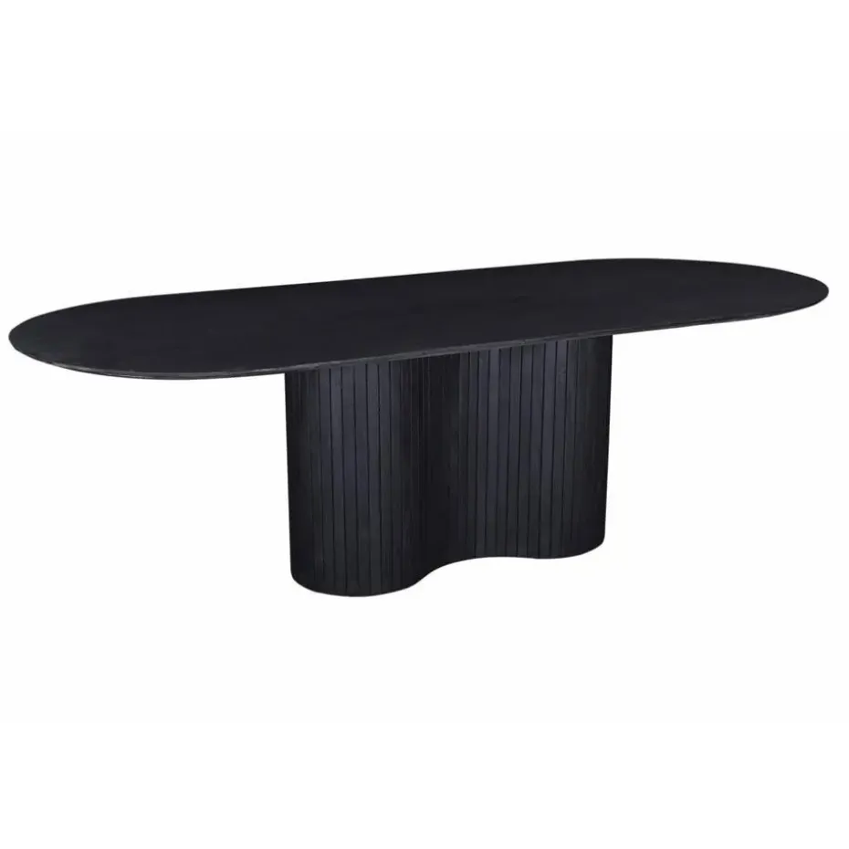 Eettafel Ovaal 240cm - Zwart - Hout - Eettafel Ava
