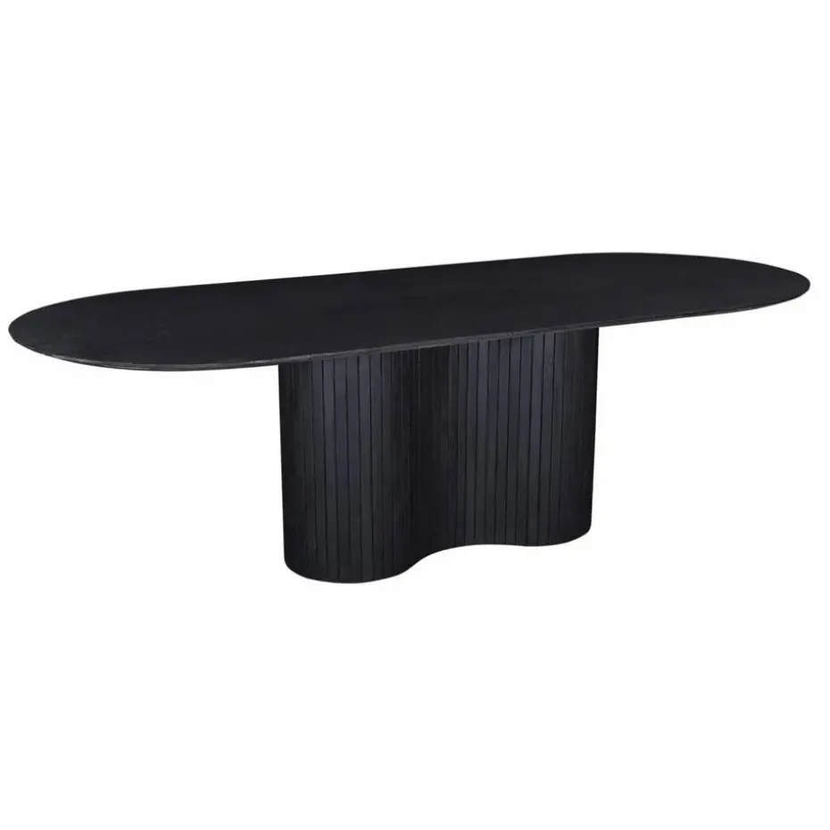 Eettafel Ovaal 300cm - Zwart - Hout - Eettafel Ava