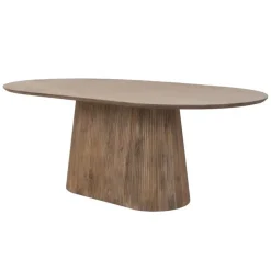 Eettafel Ovaal Naturel Hout - 160x100x76cm - Salvador