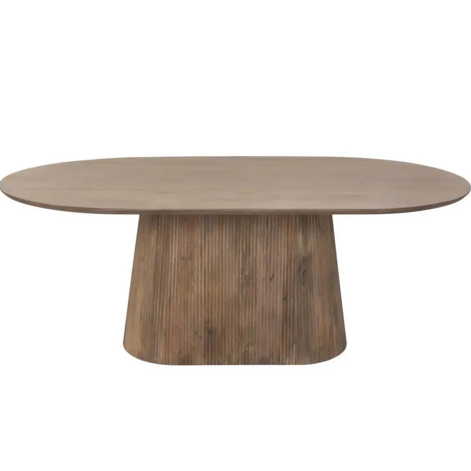 Eettafel Ovaal Naturel Hout - 240x110x76cm - Salvador