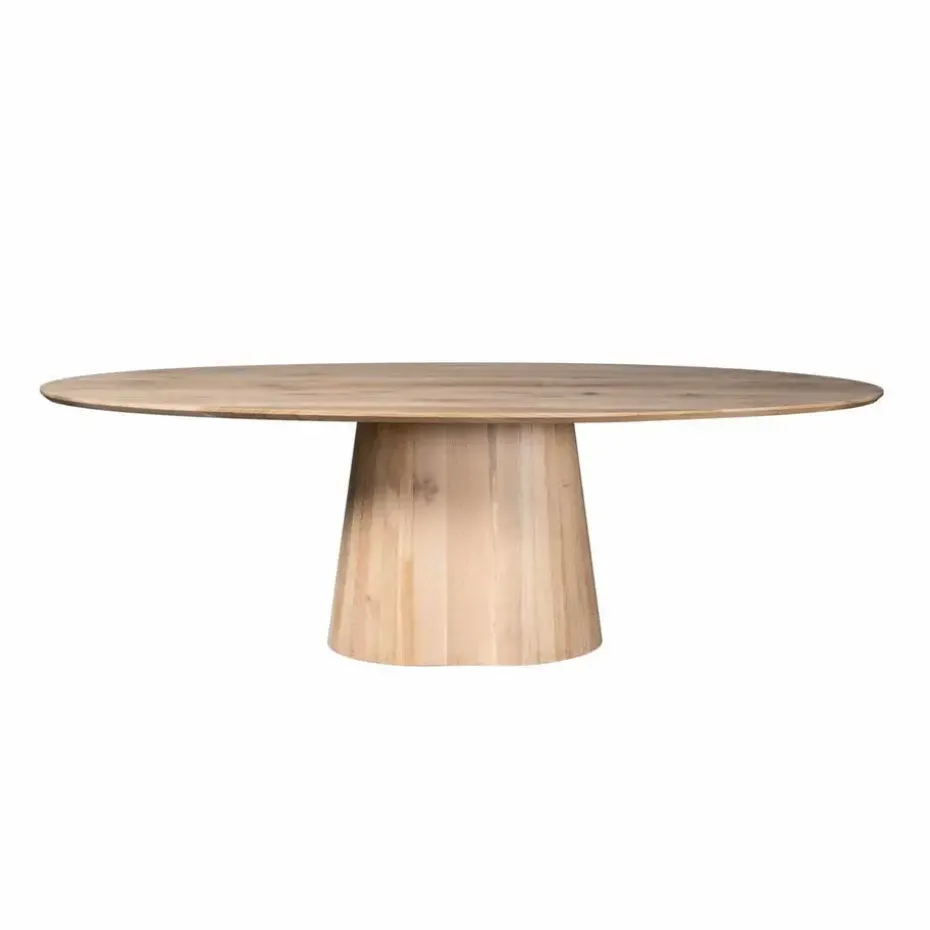 Eettafel Ovaal Naturel Hout - 210x110x76cm - Riga