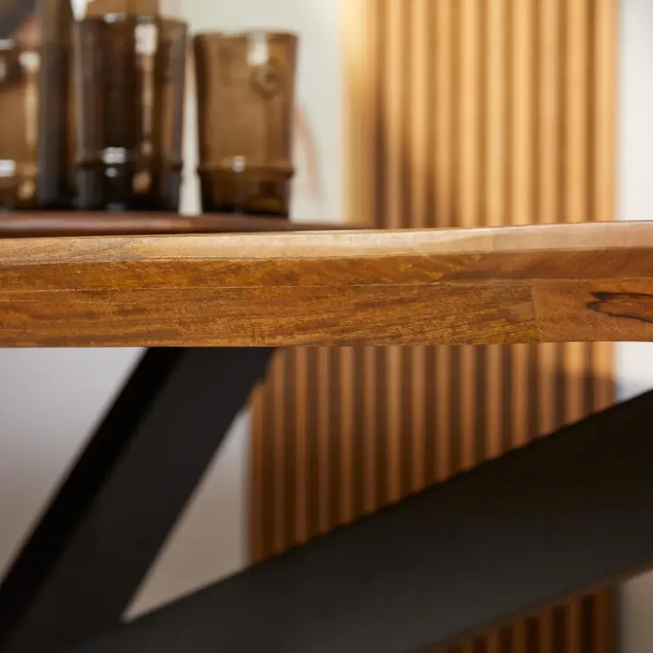 Eettafel Ovaal Naturel Mangohout - 160x90x76cm - Brandy