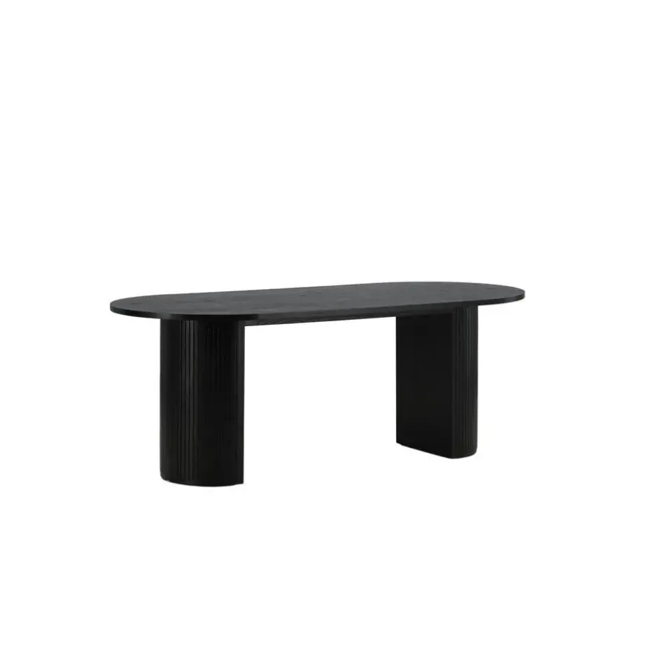 Eettafel Ovaal Zwart 200cm - Fineer - Scandinavisch