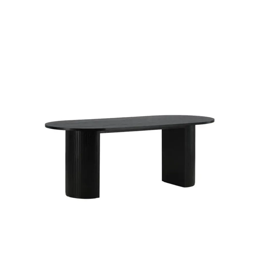 Eettafel Ovaal Zwart 200cm - Fineer - Scandinavisch