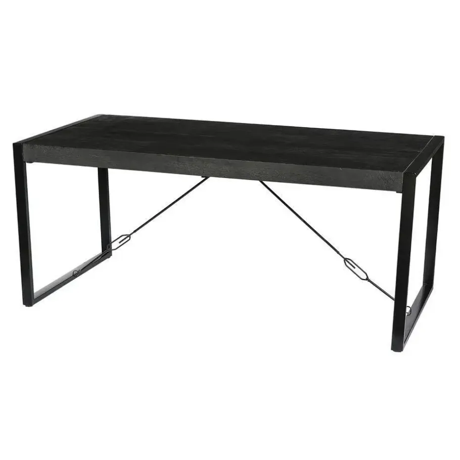 Eettafel Rechthoek 160cm - Zwart Mangohout - 2-4 personen - Norris