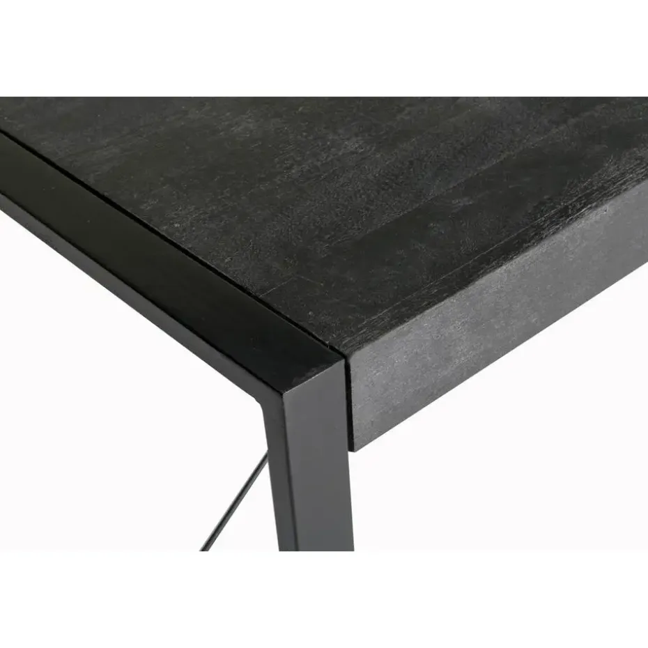 Eettafel Rechthoek 160cm - Zwart Mangohout - 2-4 personen - Norris