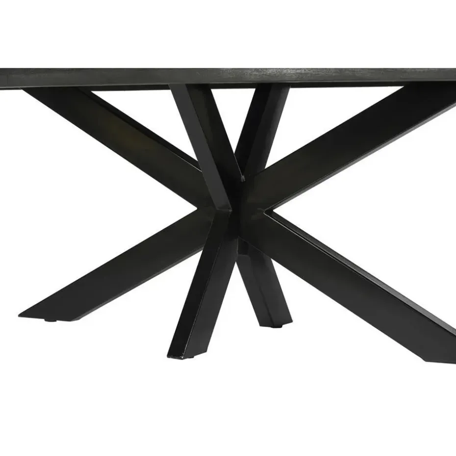 Eettafel Rechthoek 180cm - Zwart Mangohout - 2-4 personen - Norris