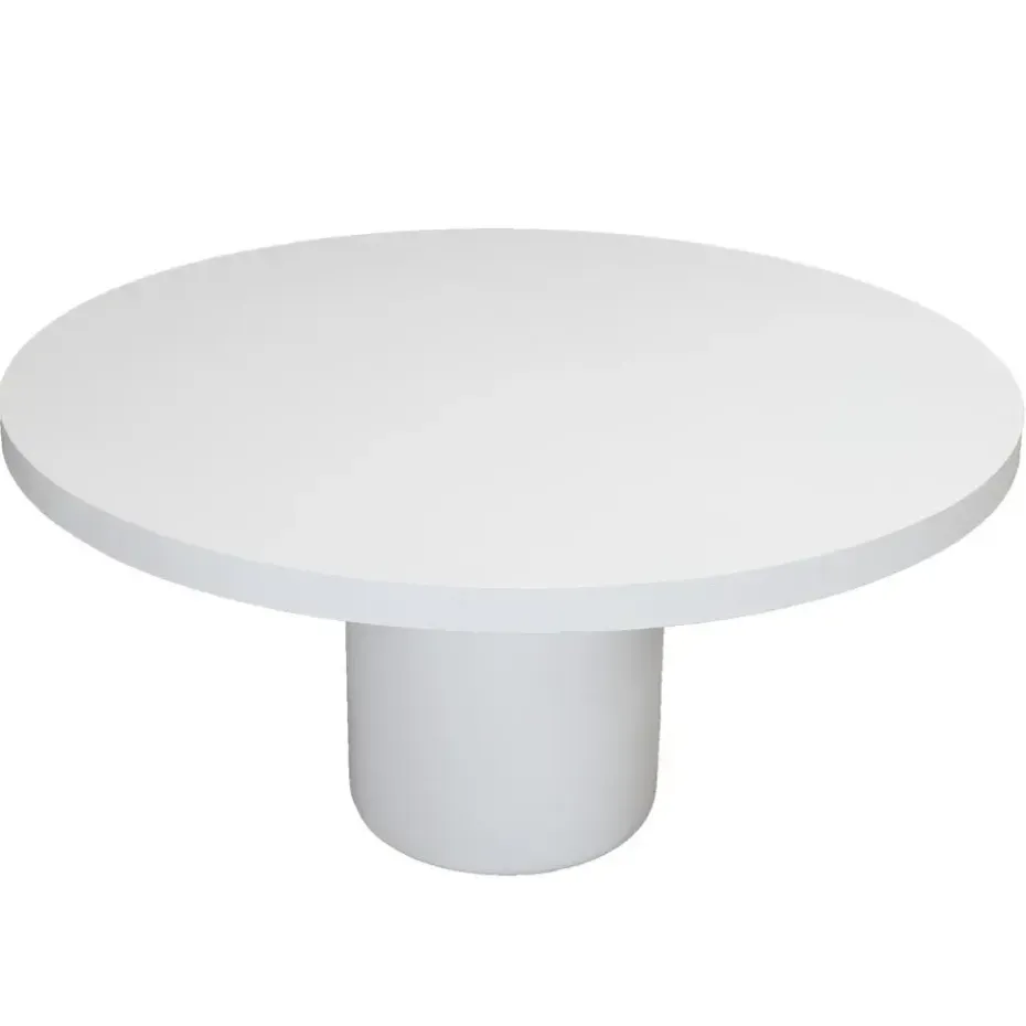 Eettafel Rond 120cm - Wit Eco Composiet - Betonlook - Eden