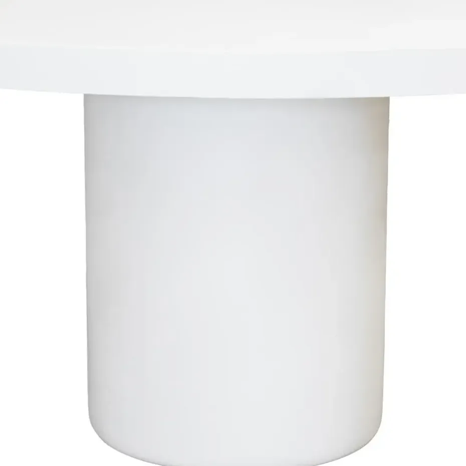 Eettafel Rond 120cm - Wit Eco Composiet - Betonlook - Eden