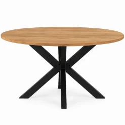 Eettafel Rond Naturel Hout - 130x130x77cm - Arlington