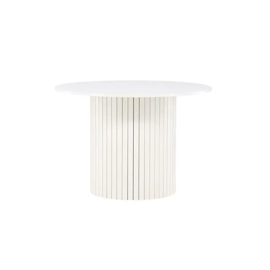 Eettafel Rond Wit 110cm - Fineer - Scandinavisch - Tafel Härön