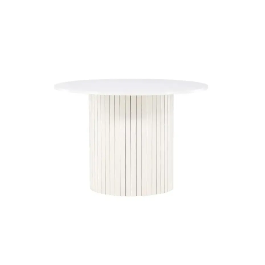 Eettafel Rond Wit 110cm - Fineer - Scandinavisch - Tafel Härön
