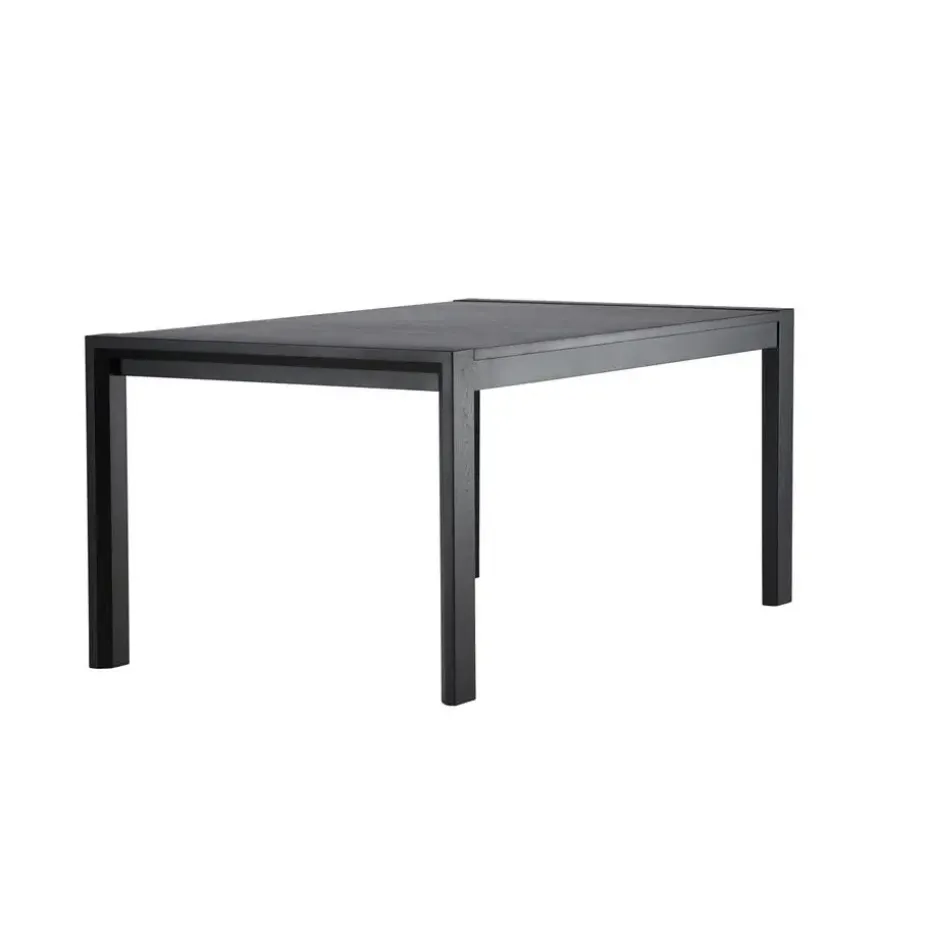 Eettafel Uitschuifbaar - Zwart Eikenhout - 170x95x75cm - Slider
