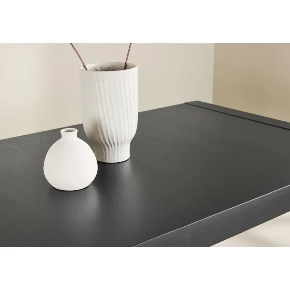 Eettafel Uitschuifbaar - Zwart Eikenhout - 170x95x75cm - Slider