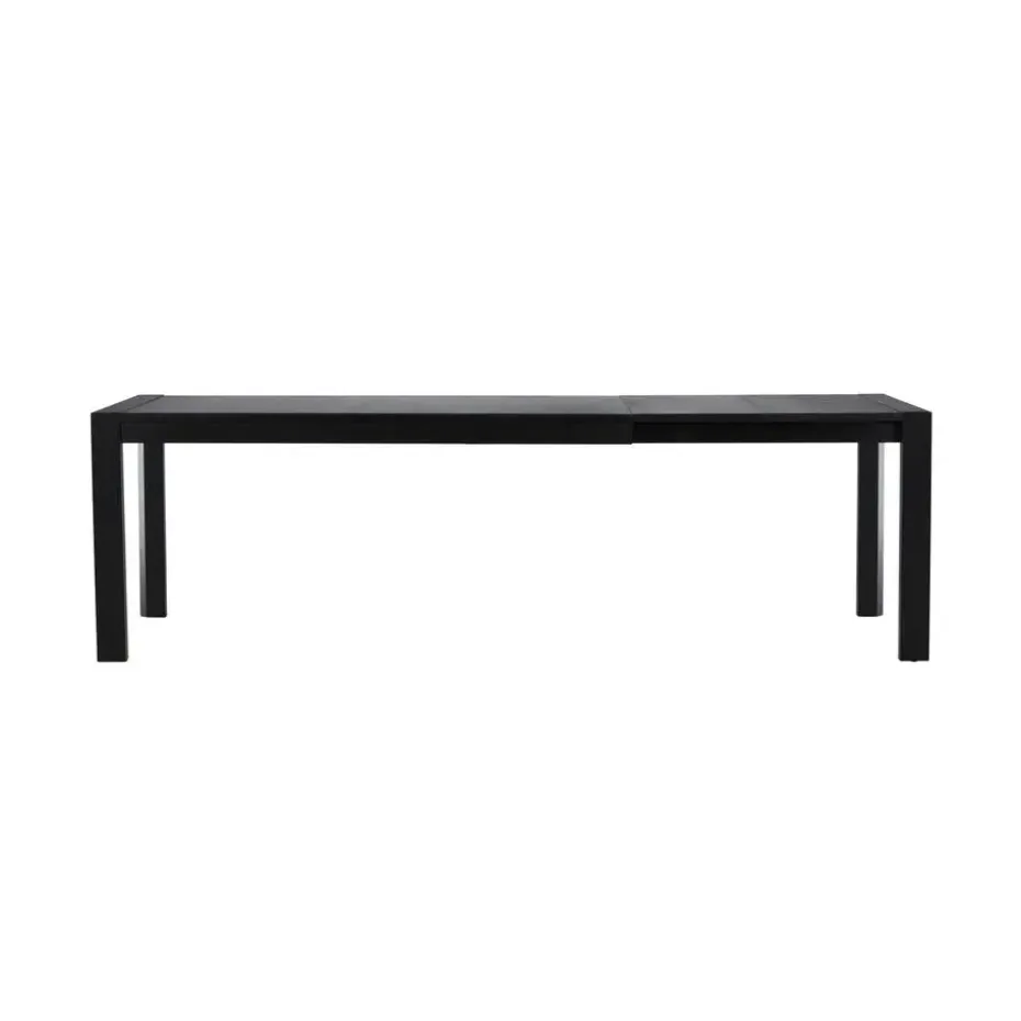 Eettafel Uitschuifbaar - Zwart Eikenhout - 170x95x75cm - Slider