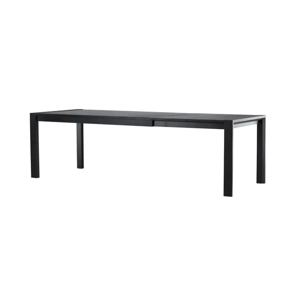 Eettafel Uitschuifbaar - Zwart Eikenhout - 170x95x75cm - Slider