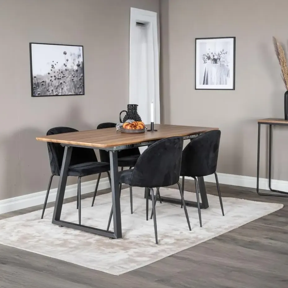 Eettafel Walnoot Hout Uitschuifbaar - 160x85x75cm - Inca