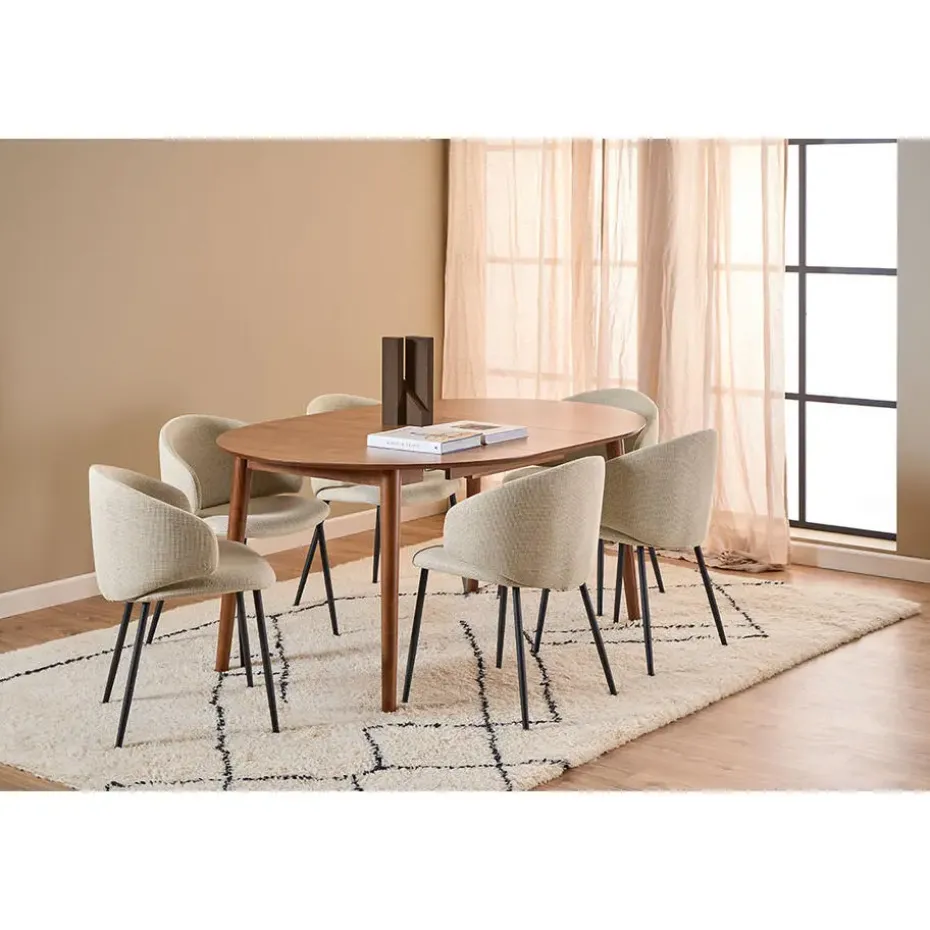 Eettafel Walnoot Uitschuifbaar - 154x115x75 cm - Gradje