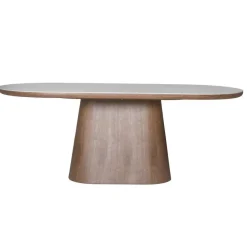 Eettafel Wit Keramiek/Walnoot - 200x90x77cm - Alba