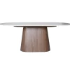 Eettafel Wit Keramiek/Walnoot - 200x90x75cm - Madia