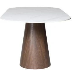 Eettafel Wit Keramiek/Walnoot - 200x90x75cm - Madia