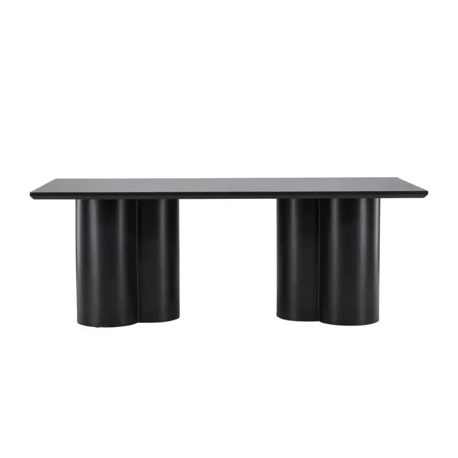 Eettafel Zwart 210cm - Fineer - 6-8 Personen - Tafel Olivia