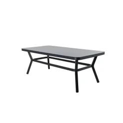 Eettafel Zwart Grijs Glas - 200x100x74cm - Virya
