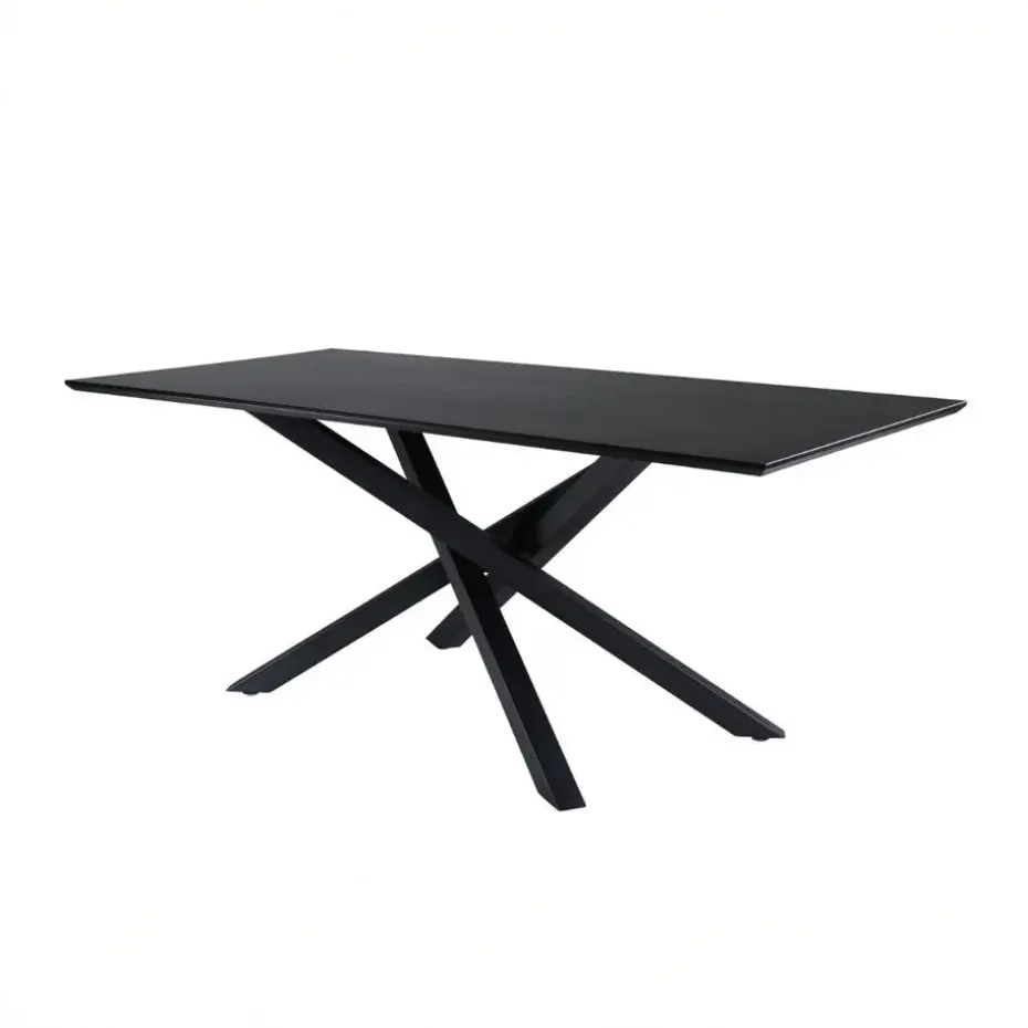 Eettafel Zwart Hout - 180x90x75cm - Piazza