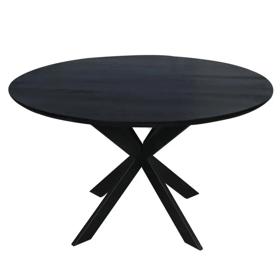 Eettafel Zwart Hout - 130x130x76cm - Ferris