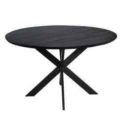 Eettafel Zwart Hout - 130x130x76cm - Ferris