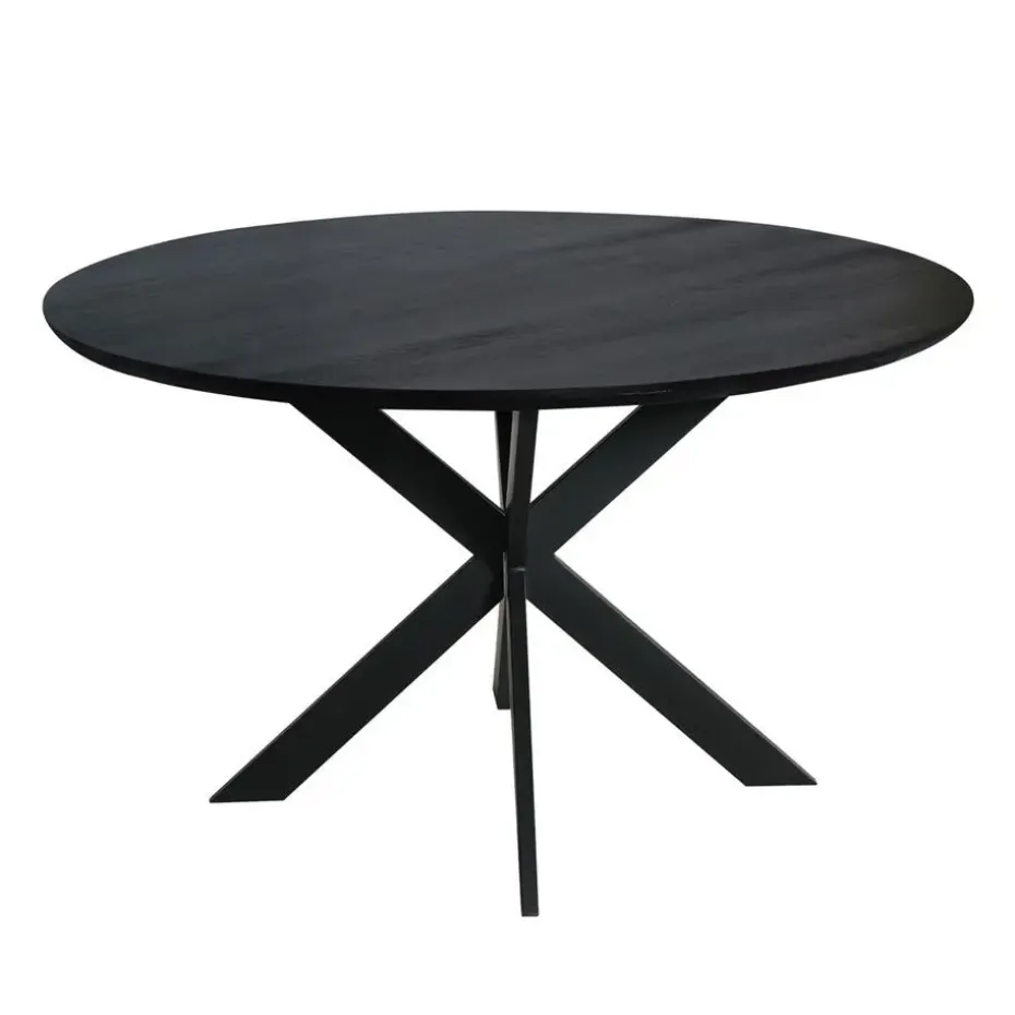 Eettafel Zwart Hout - 130x130x76cm - Ferris