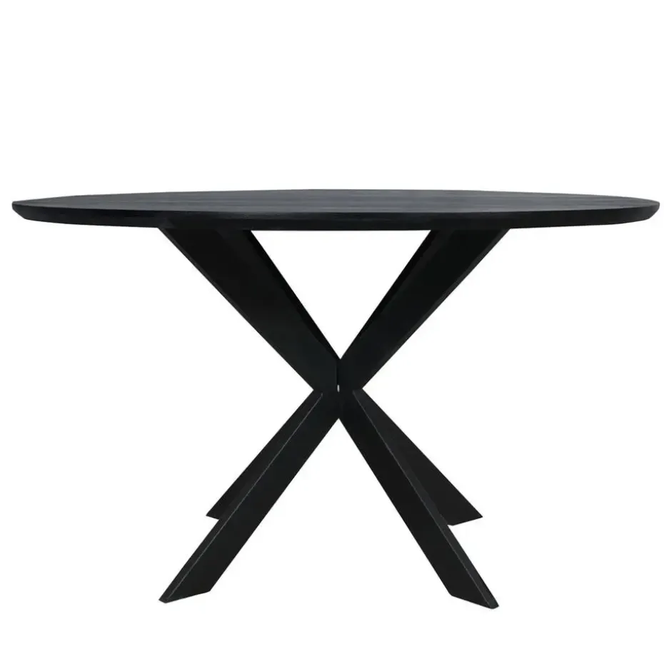 Eettafel Zwart Hout - 130x130x76cm - Ferris
