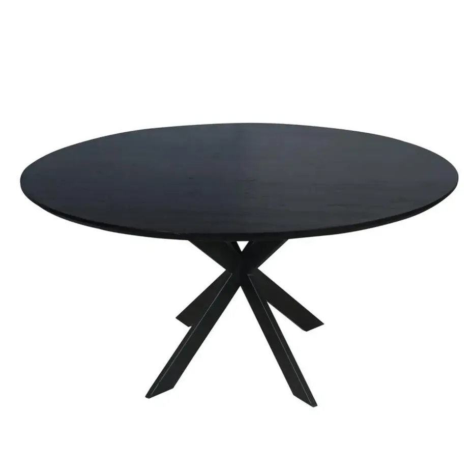 Eettafel Zwart Hout - 150x150x76cm - Ferris