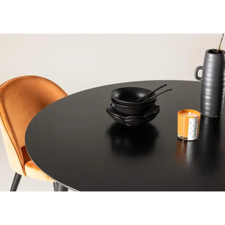 Eettafel Zwart Hout - 115x115x75cm - Dipp