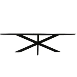 Eettafel Zwart Hout/Metaal - 210x100x76cm - Brandy