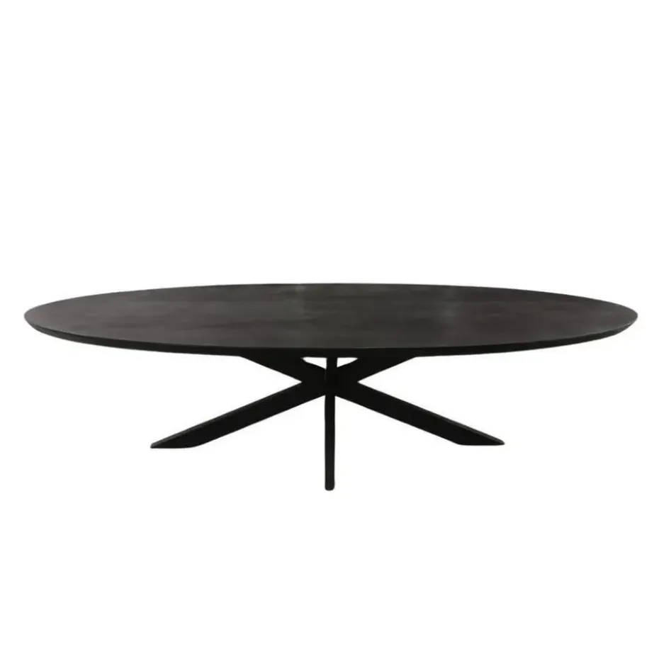 Eettafel Zwart Hout/Metaal - 210x100x76cm - Brandy