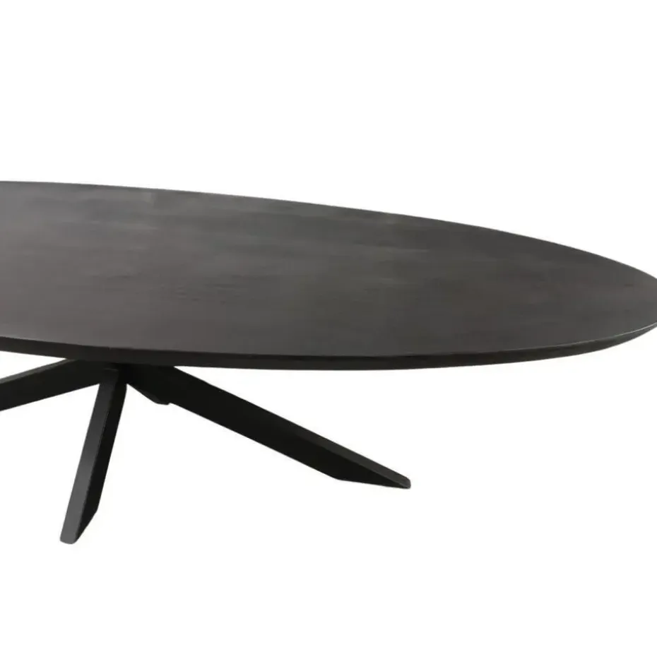 Eettafel Zwart Hout/Metaal - 210x100x76cm - Brandy