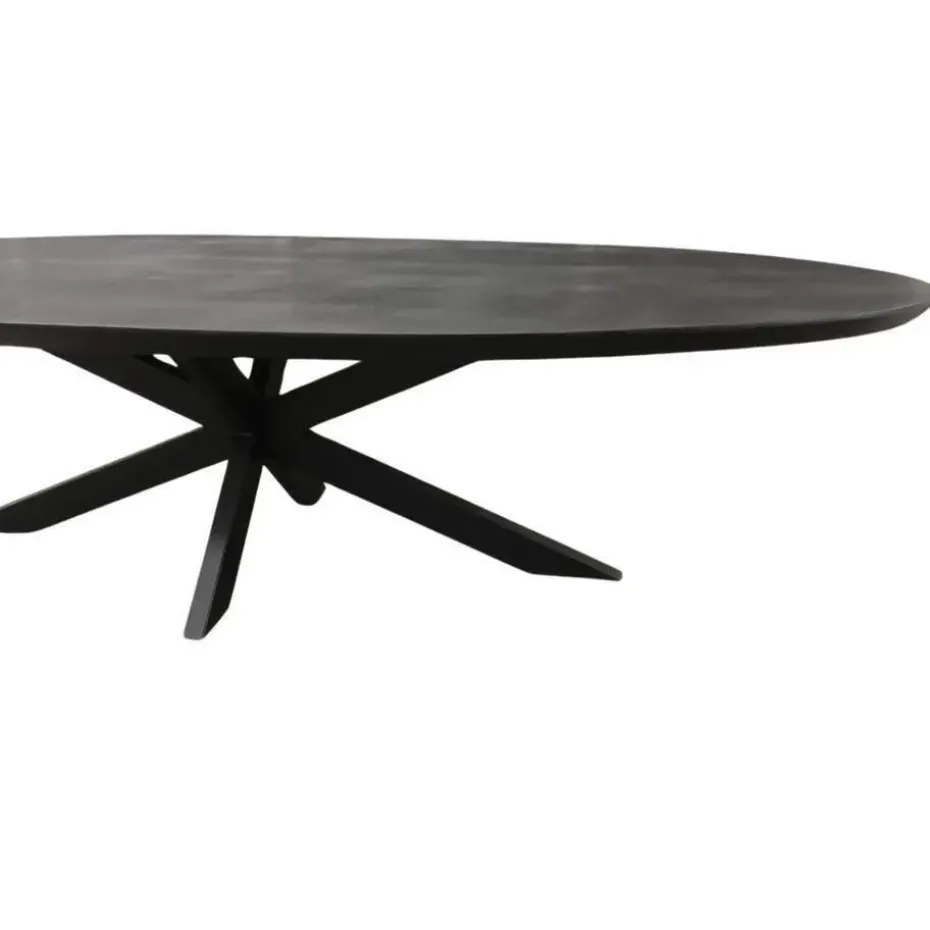 Eettafel Zwart Hout/Metaal - 210x100x76cm - Brandy
