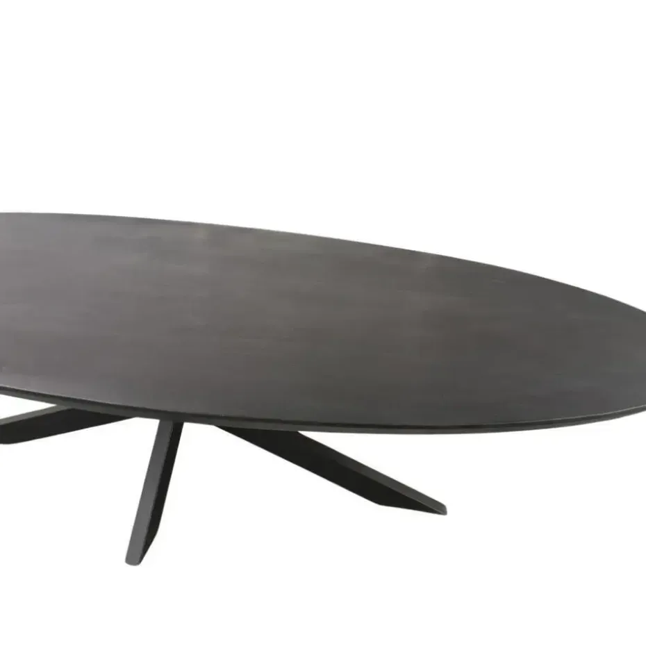 Eettafel Zwart Hout/Metaal - 210x100x76cm - Brandy