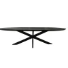 Eettafel Zwart Hout/Metaal - 160x90x76cm - Brandy