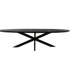 Eettafel Zwart Hout/Metaal - 160x90x76cm - Brandy
