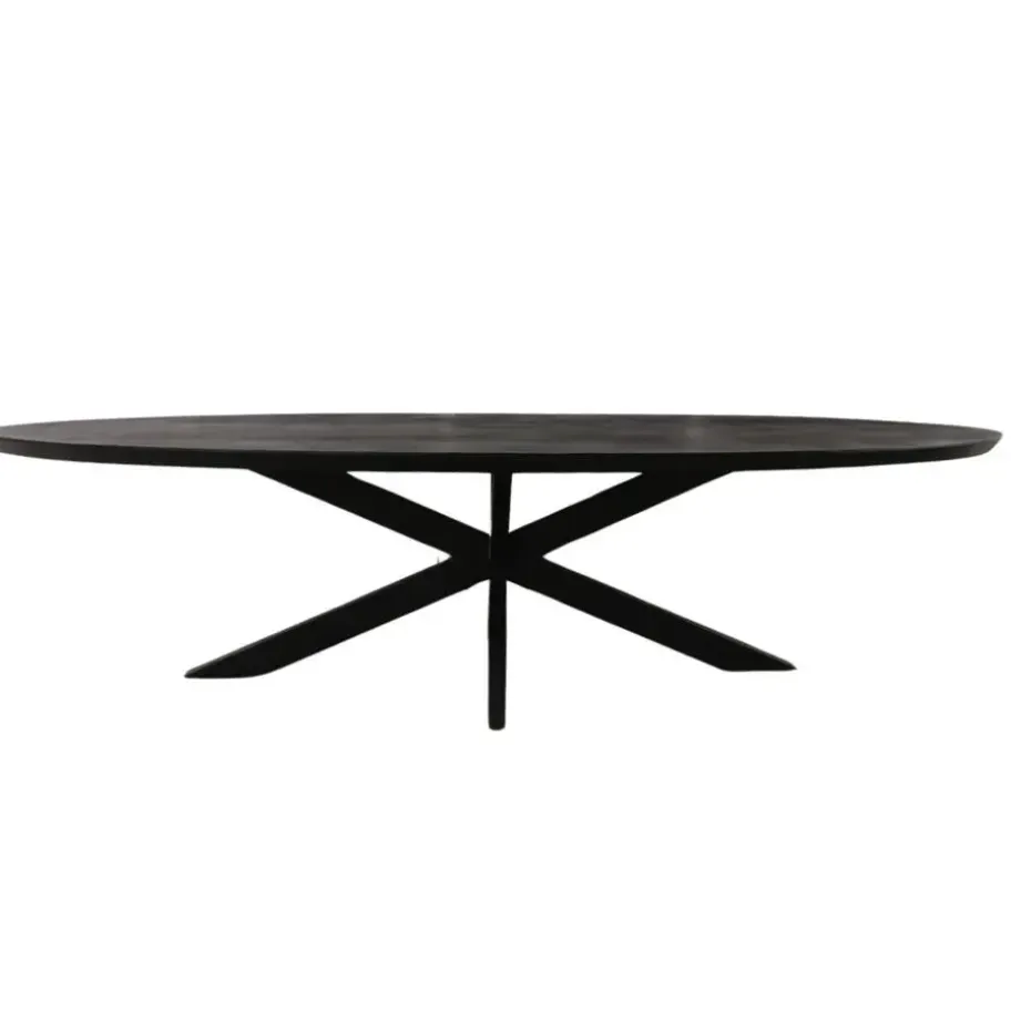 Eettafel Zwart Hout/Metaal - 160x90x76cm - Brandy