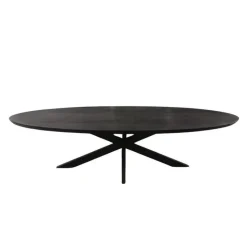 Eettafel Zwart Hout/Metaal - 160x90x76cm - Brandy