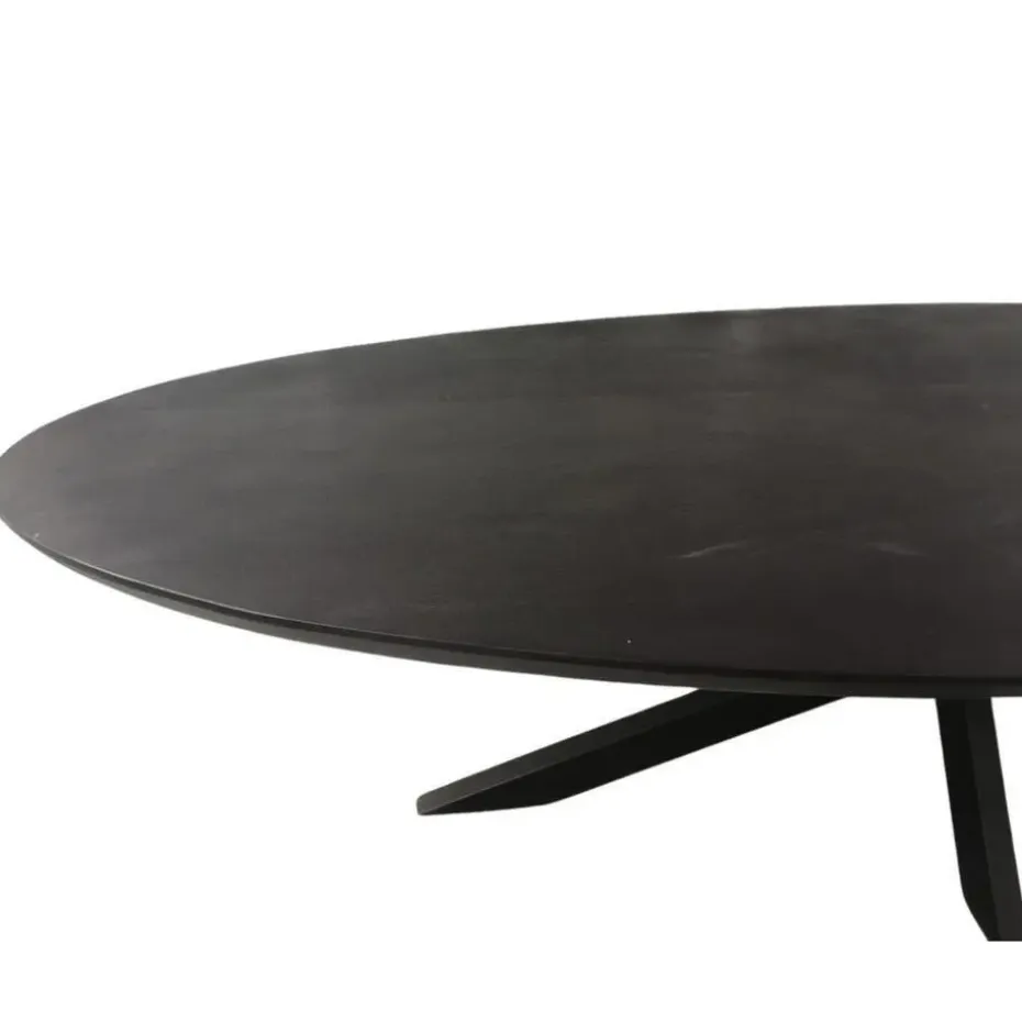 Eettafel Zwart Hout/Metaal - 160x90x76cm - Brandy