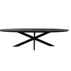 Eettafel Zwart Hout/Metaal - 240x110x76cm - Brandy