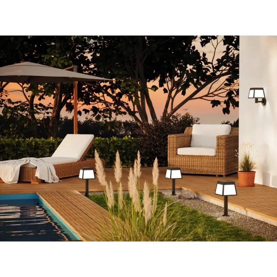 EGLO Altilia Solar Wandlamp - LED - 20 cm - Zwart/Wit