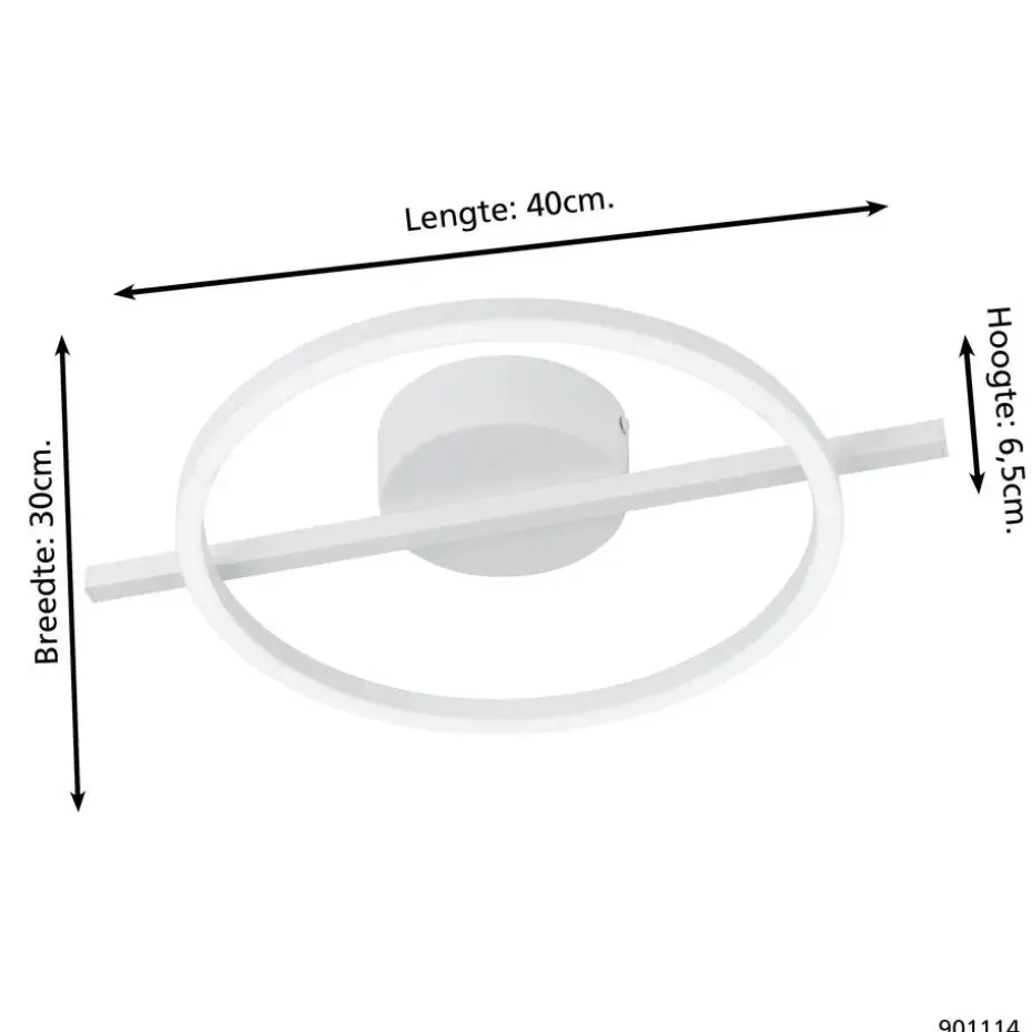 EGLO Amandolo Plafondlamp - LED - 40 cm - Wit - Instelbaar RGB